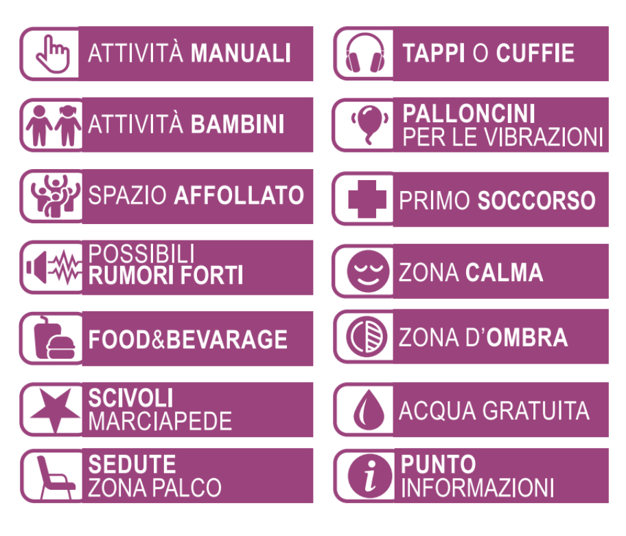 Legenda accessibilità del Festival delle Arti Popolari 2026